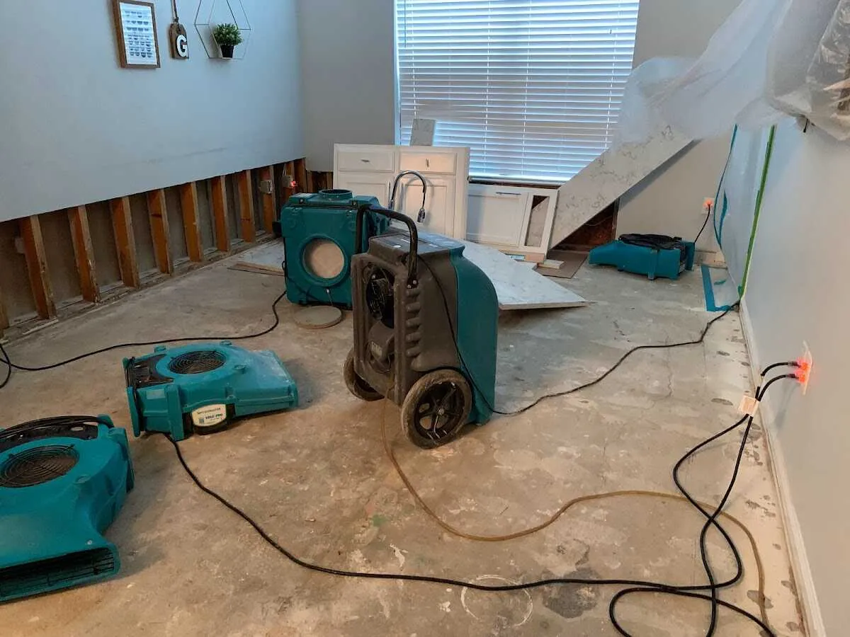 Dehumidifier in flood-cut room for Water Extraction & Removal in Lufkin